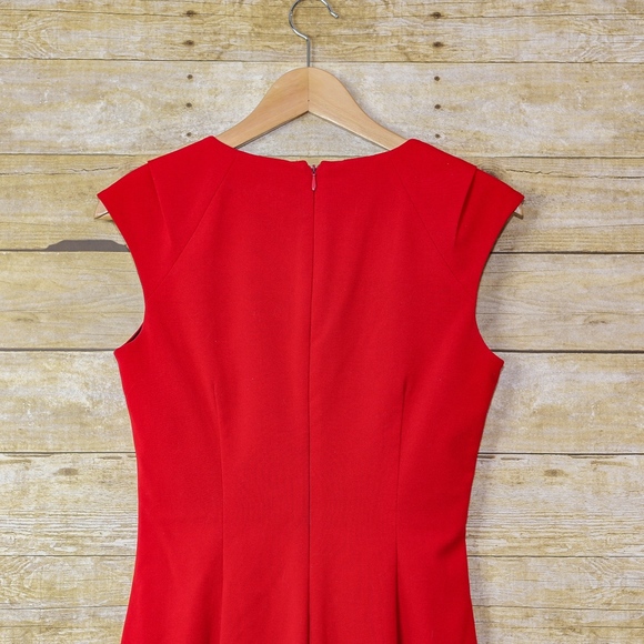 Clavin Klein Sleeveless Cocktail Mini Dress Red 4 - Picture 4 of 6